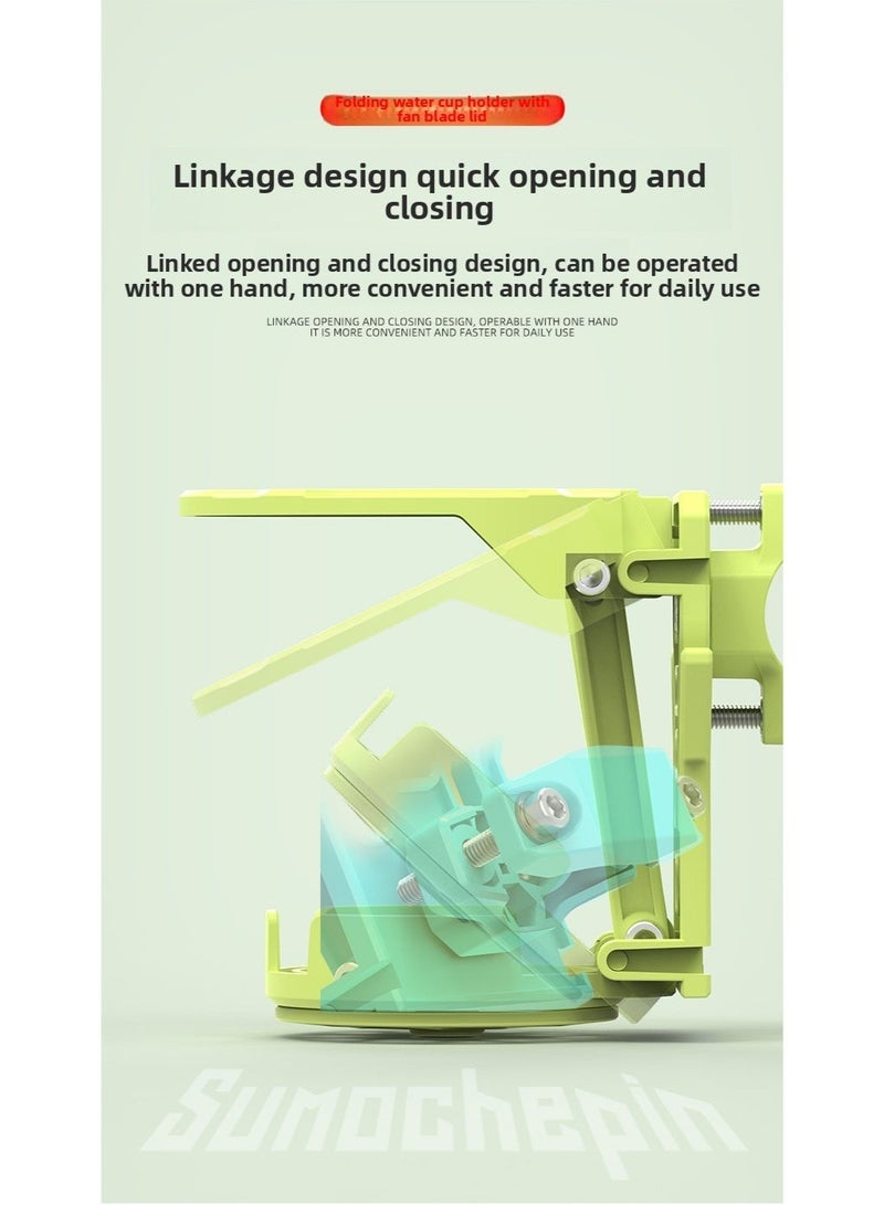 Chabeia 1pc Foldable Cup Holder, Motorcycle Cup Holder, Bicycle Cup Holder/beverage Holder, High-quality ABS Material, with Fixing Device, Suitable for Mountain Bikes/motorcycles, Universal Beverage Cup Holder, Riding Rack, Storage Rack (Green) - Image 4